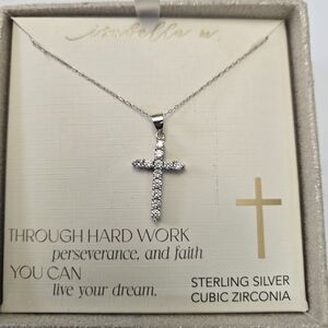Isabella W Sterling Silver Cross Necklace